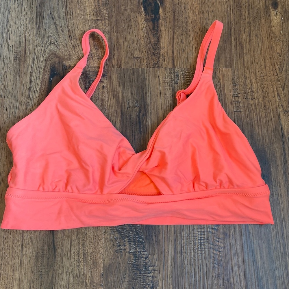 Aerie bright coral bikini top